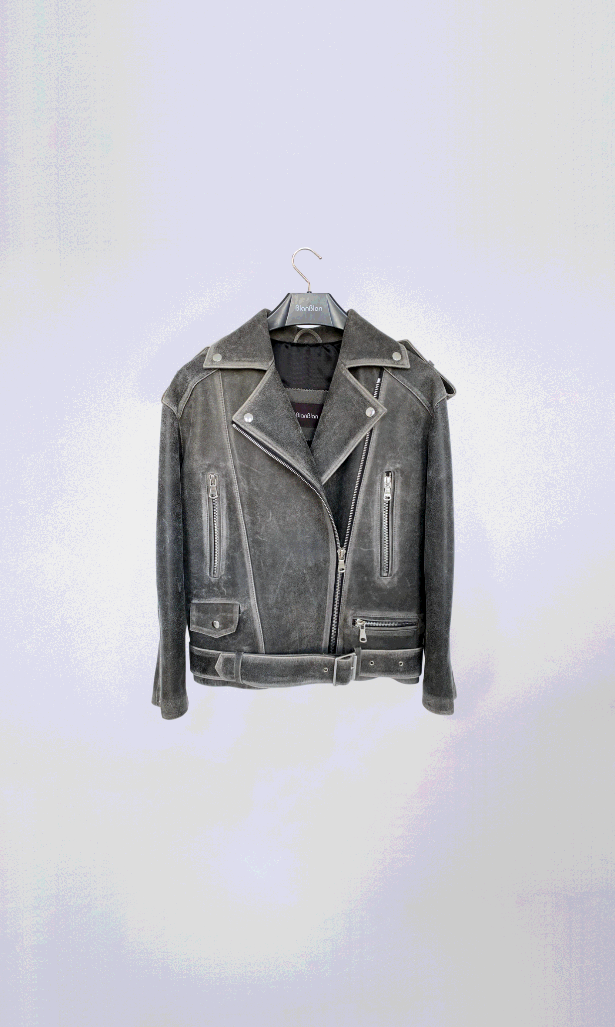 Замшевая классическая косуха стандартной длины Antique Steel