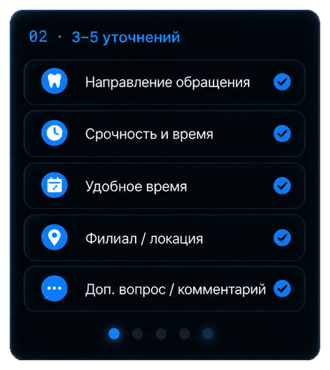 Блок с тремя-пятью уточнениями