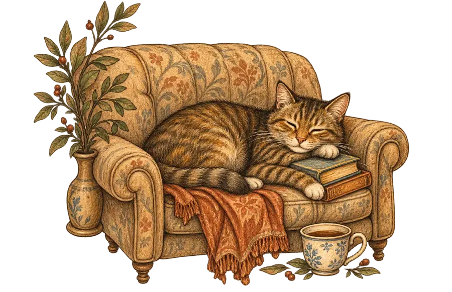 Кот на диване
