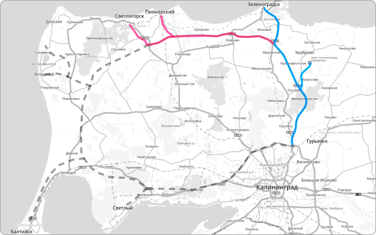 Приморское кольцо калининград схема
