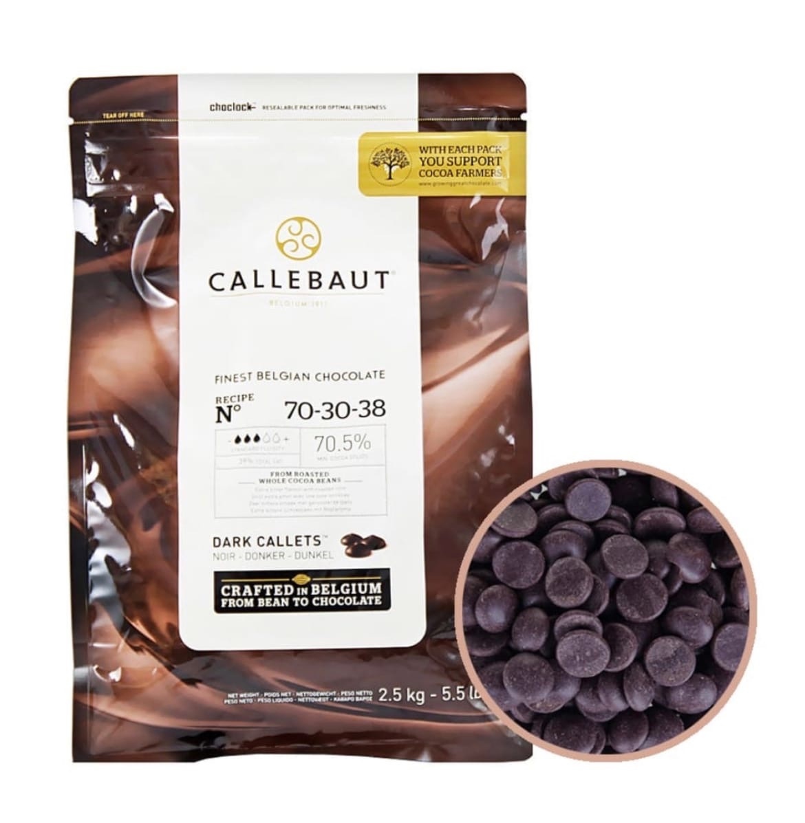 Шоколад Горький 70,5% Callebaut 70-30-38