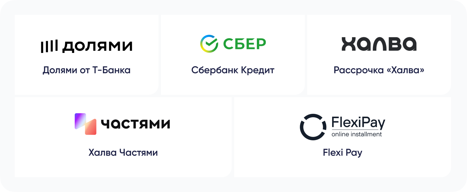 Опции частичных оплат на сайте