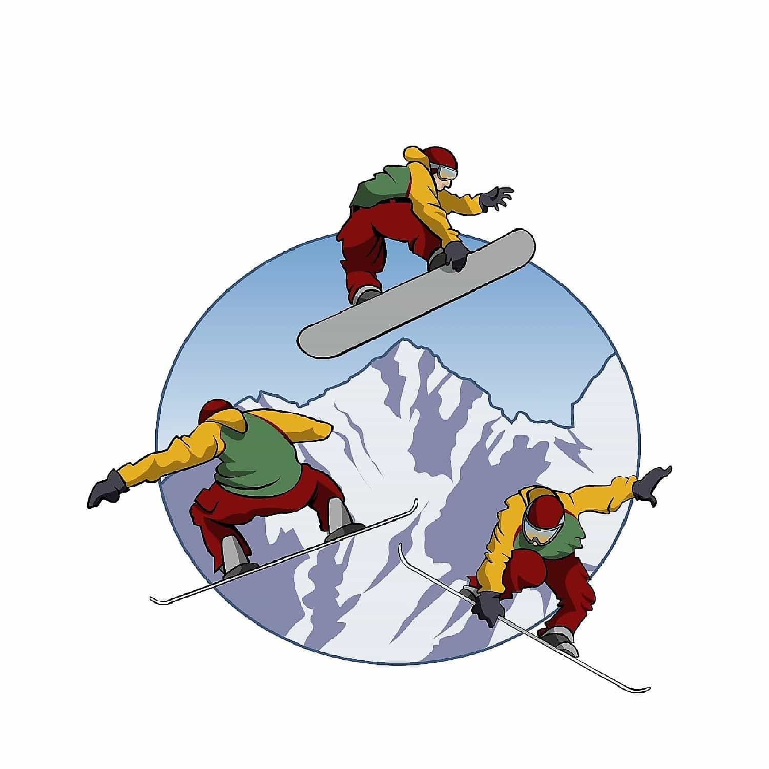 рисунок сноубордиста на Красной поляне Сочи