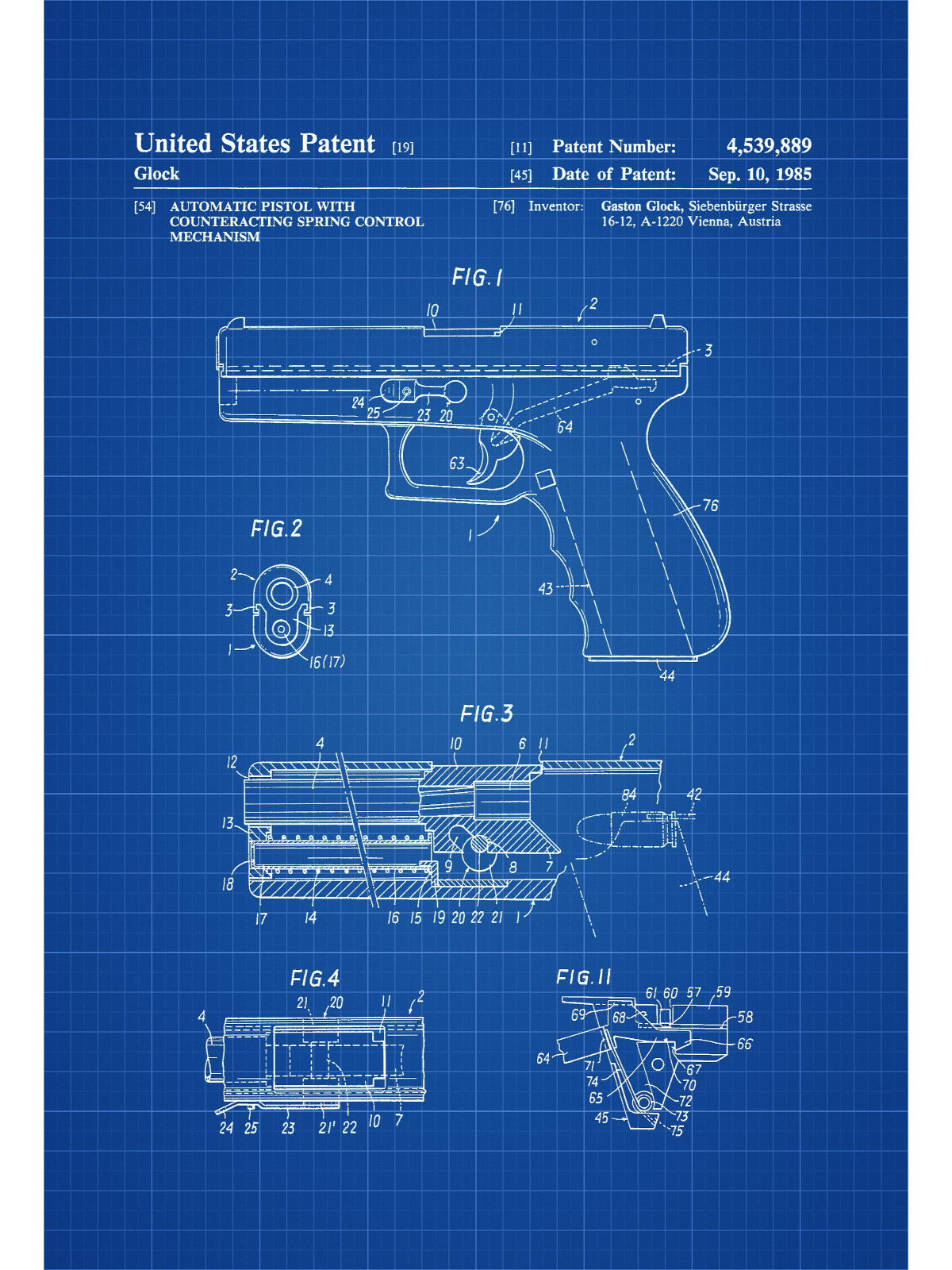 Глок чертеж. Постер пистолет Глок. Патент Глок 17. Glock Gun Blueprint. Глок 19 чертеж.