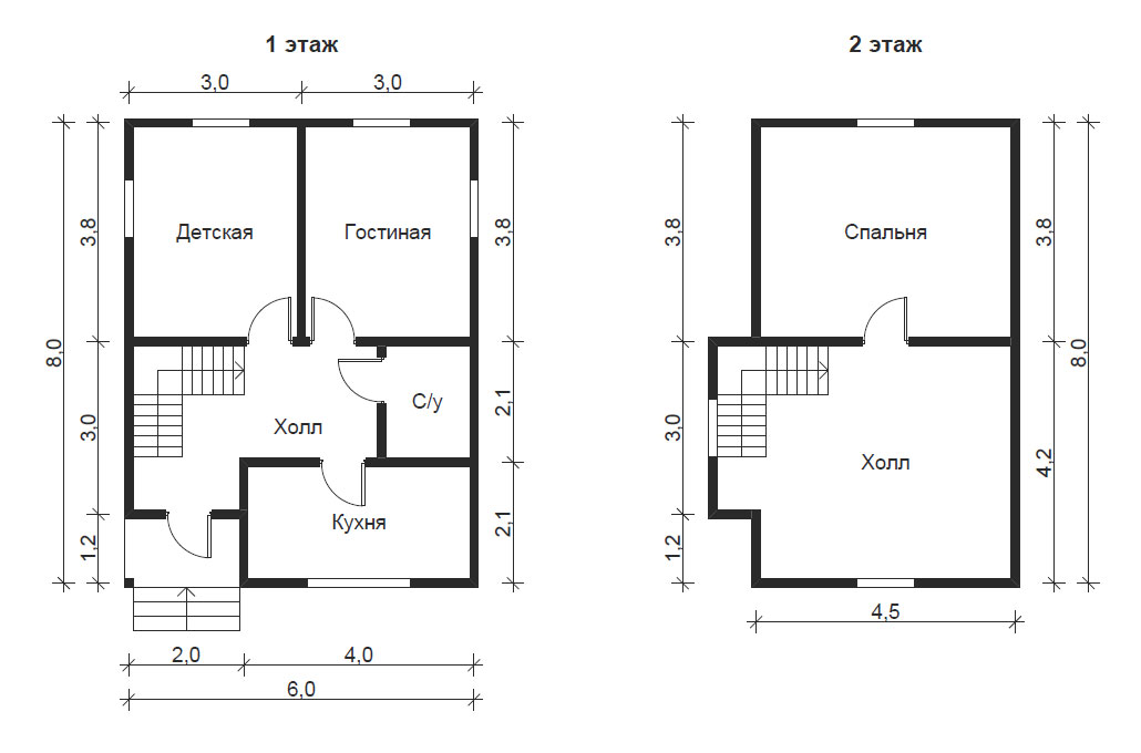 Дома 6х8 проекты