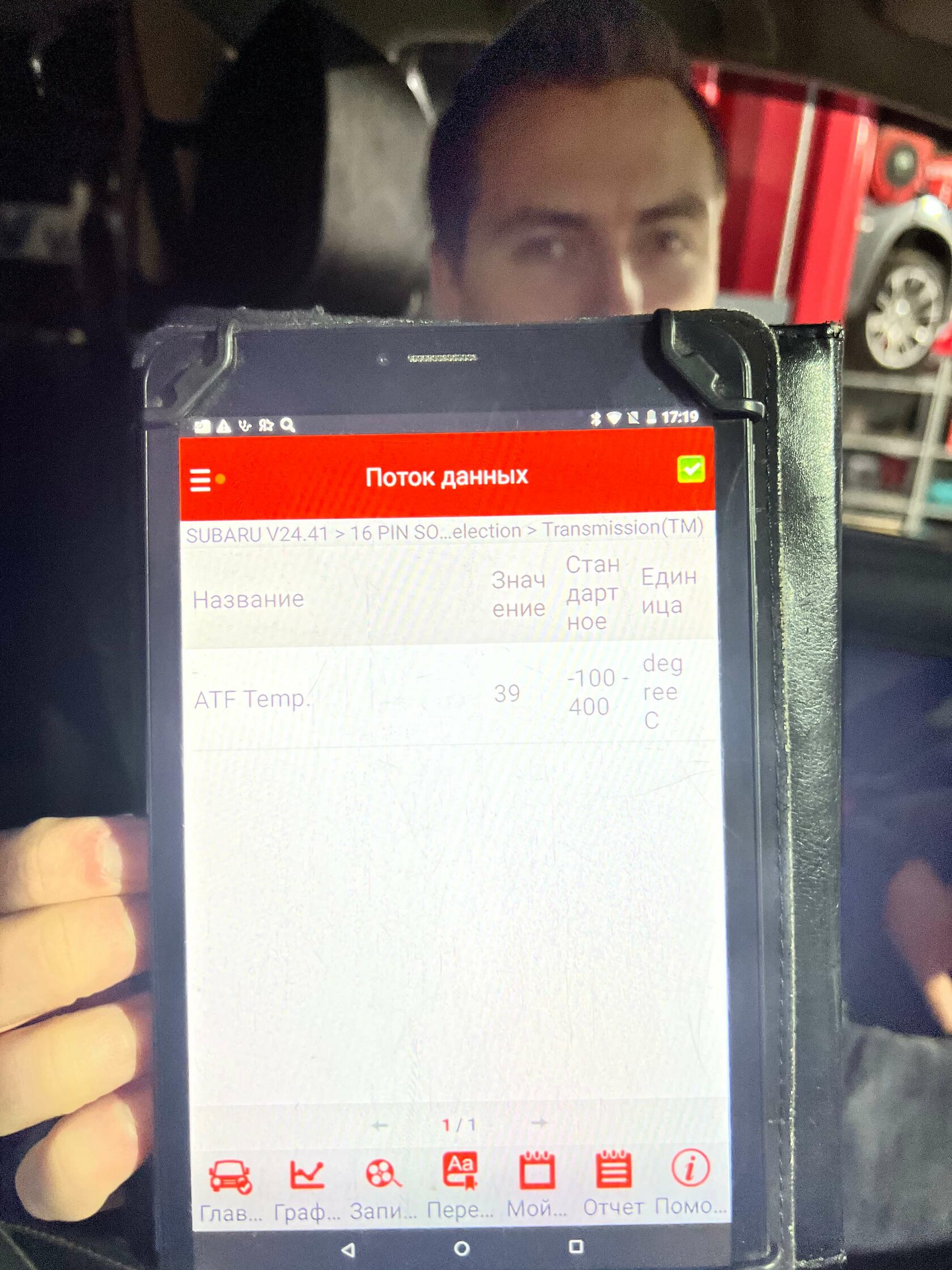 Контроль температуры вариатора Subaru