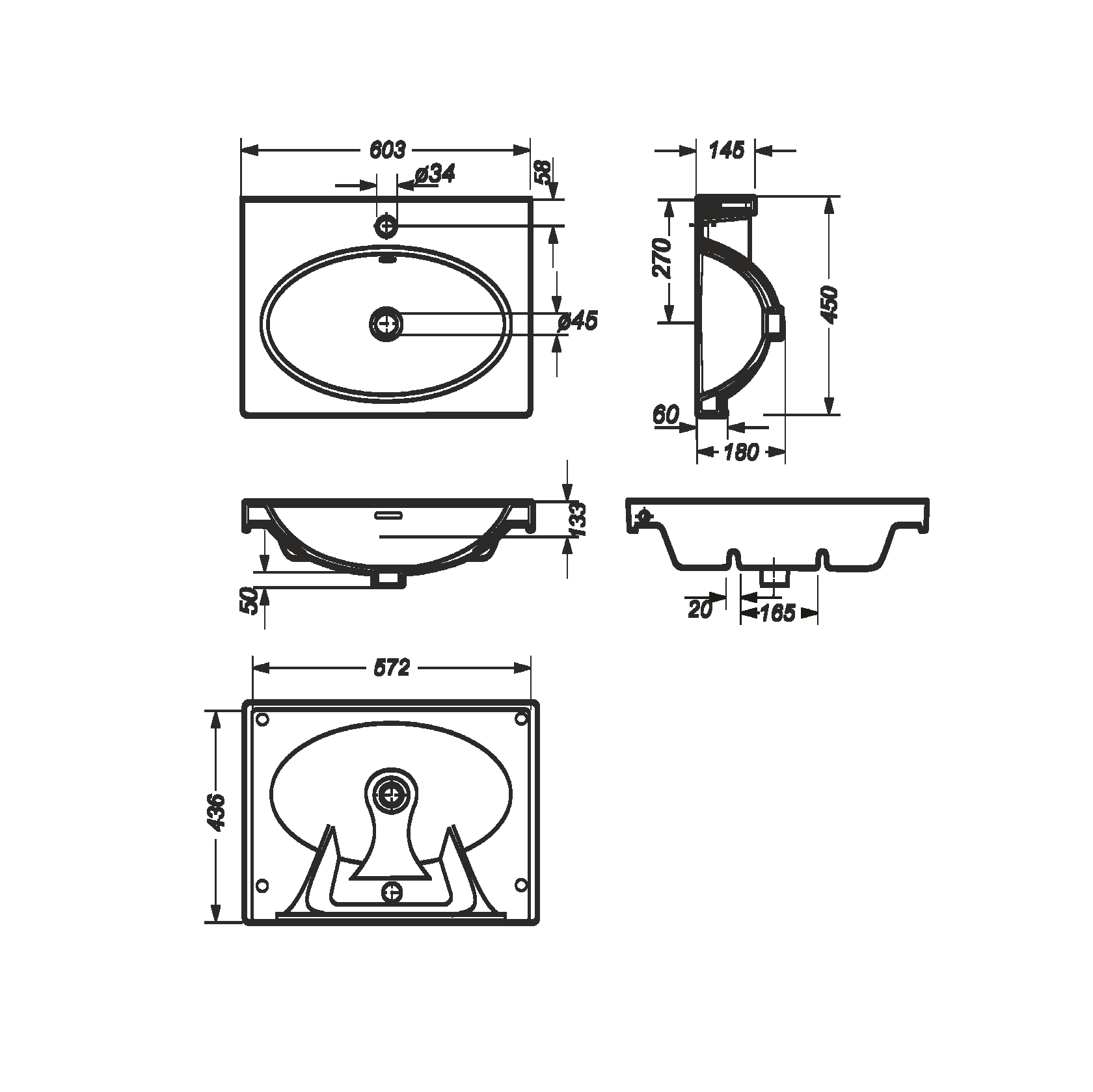 Умывальник Next 60 на кронштейнах