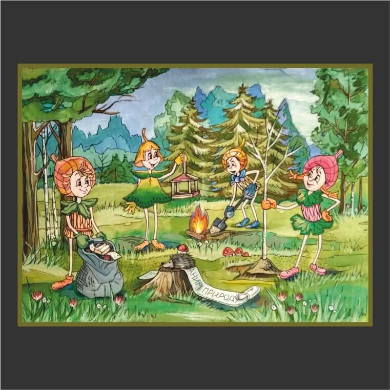 поделка для детей, поделка с детьми, поделка на бумаге, поделка для сада и школы, рисунок &quot;Эколята&quot;