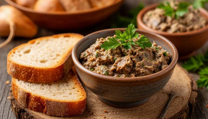 Рецепт паштета из баклажанов с грецкими орехами, чесноком и сметаной