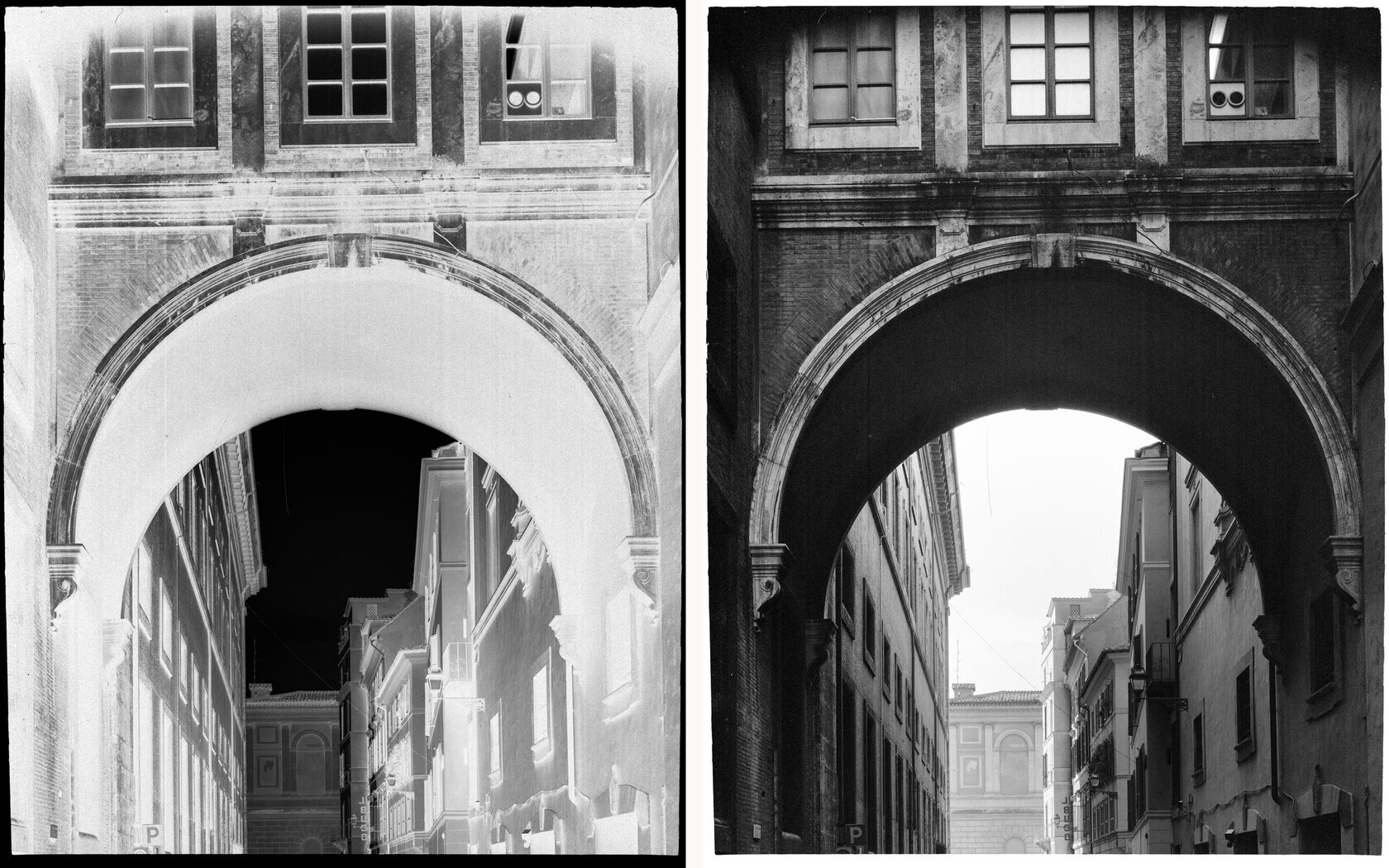 Archway in Central Rome. Rome. 2014. BW Negative 4×5 inch.