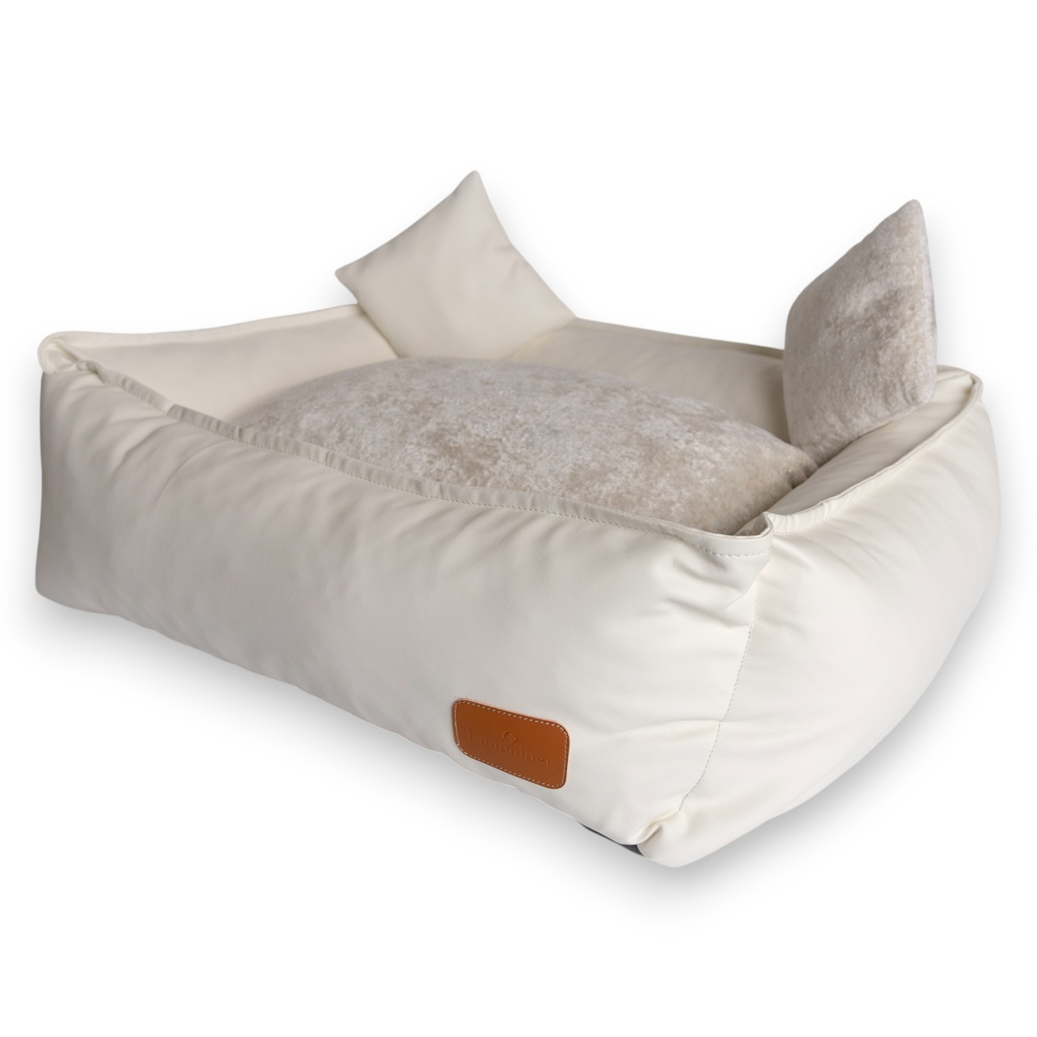 лежанка экокожа и велюр белая