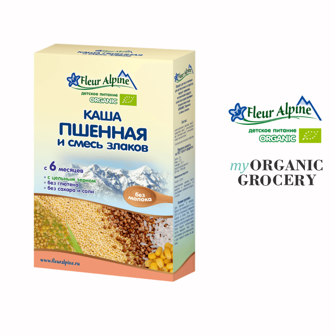 Каша fleur alpine organic пшенная и смесь злаков 175 гр