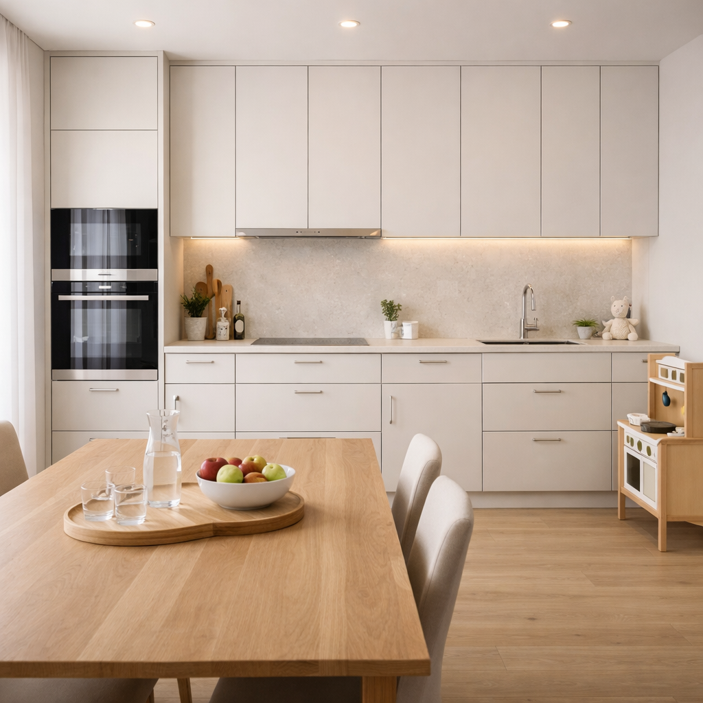 Семейная кухня с детьми