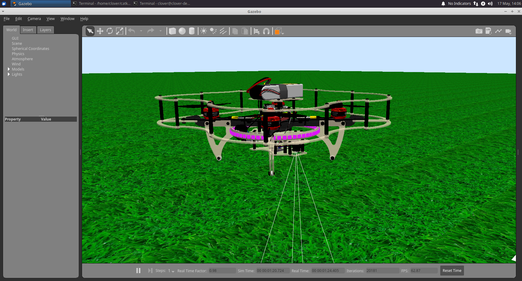 Моделирование полета БПЛА в виртуальном 3D-пространстве