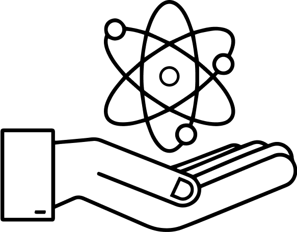 иконка атом в ладошке