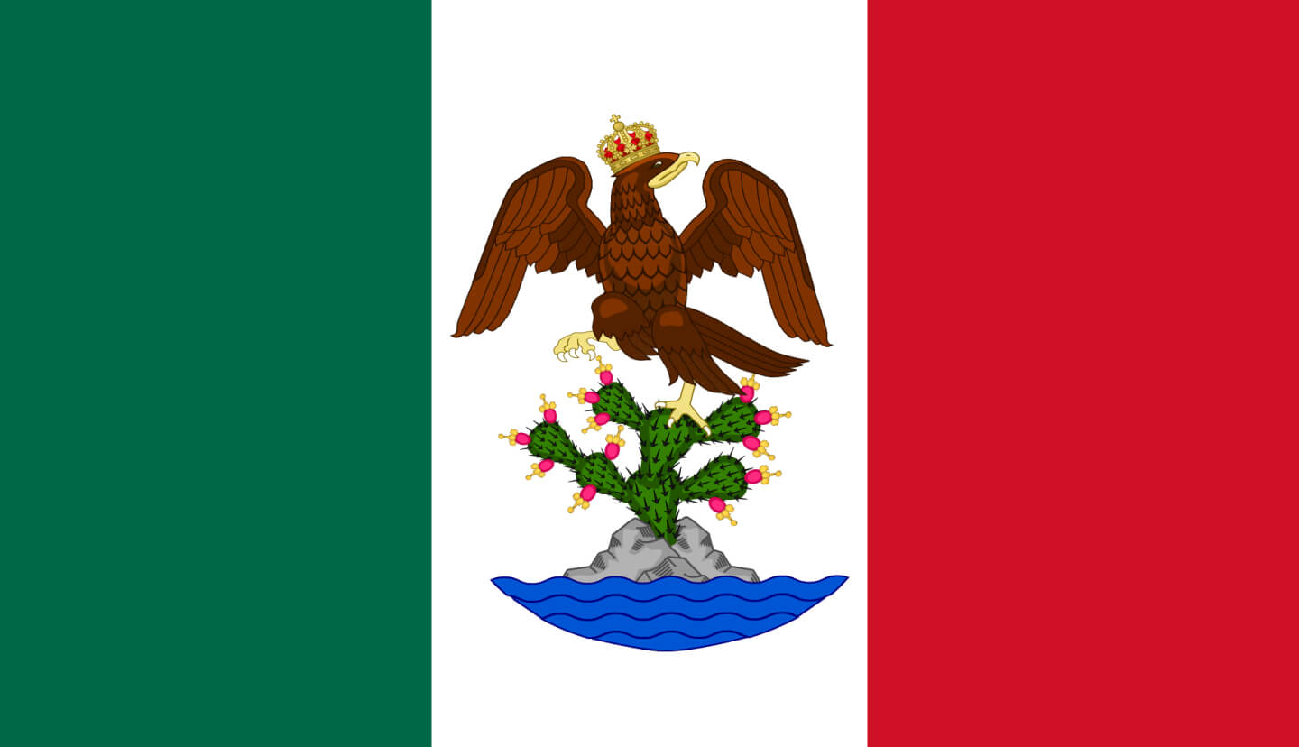 The flag of the First Mexican Empire