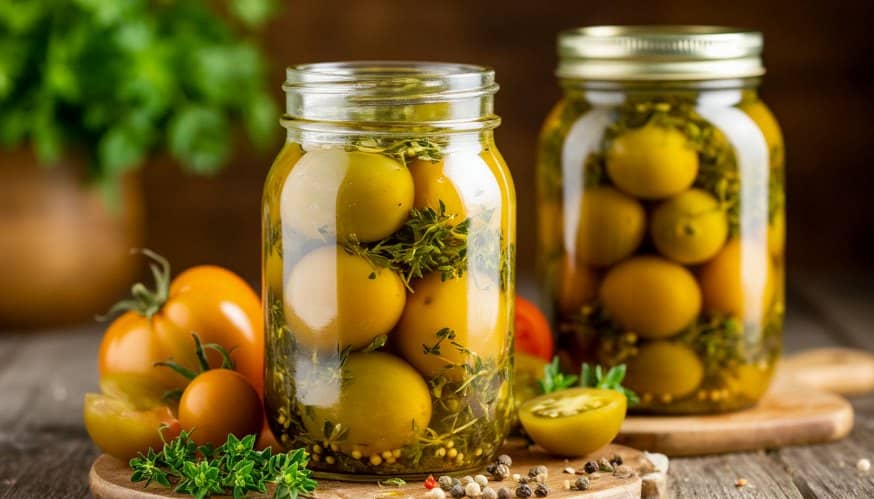 Квашеные зелёные помидоры холодным способом