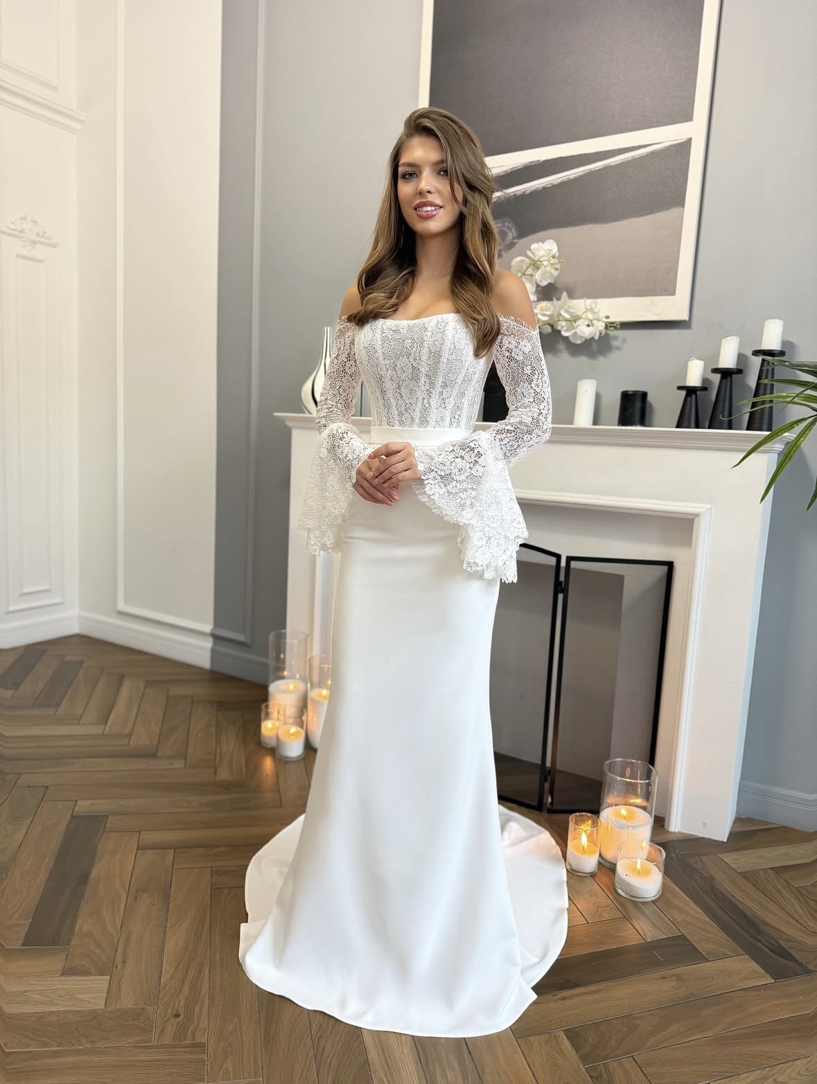 платье свадебное рыбка со шлейфом в прокат Ростов