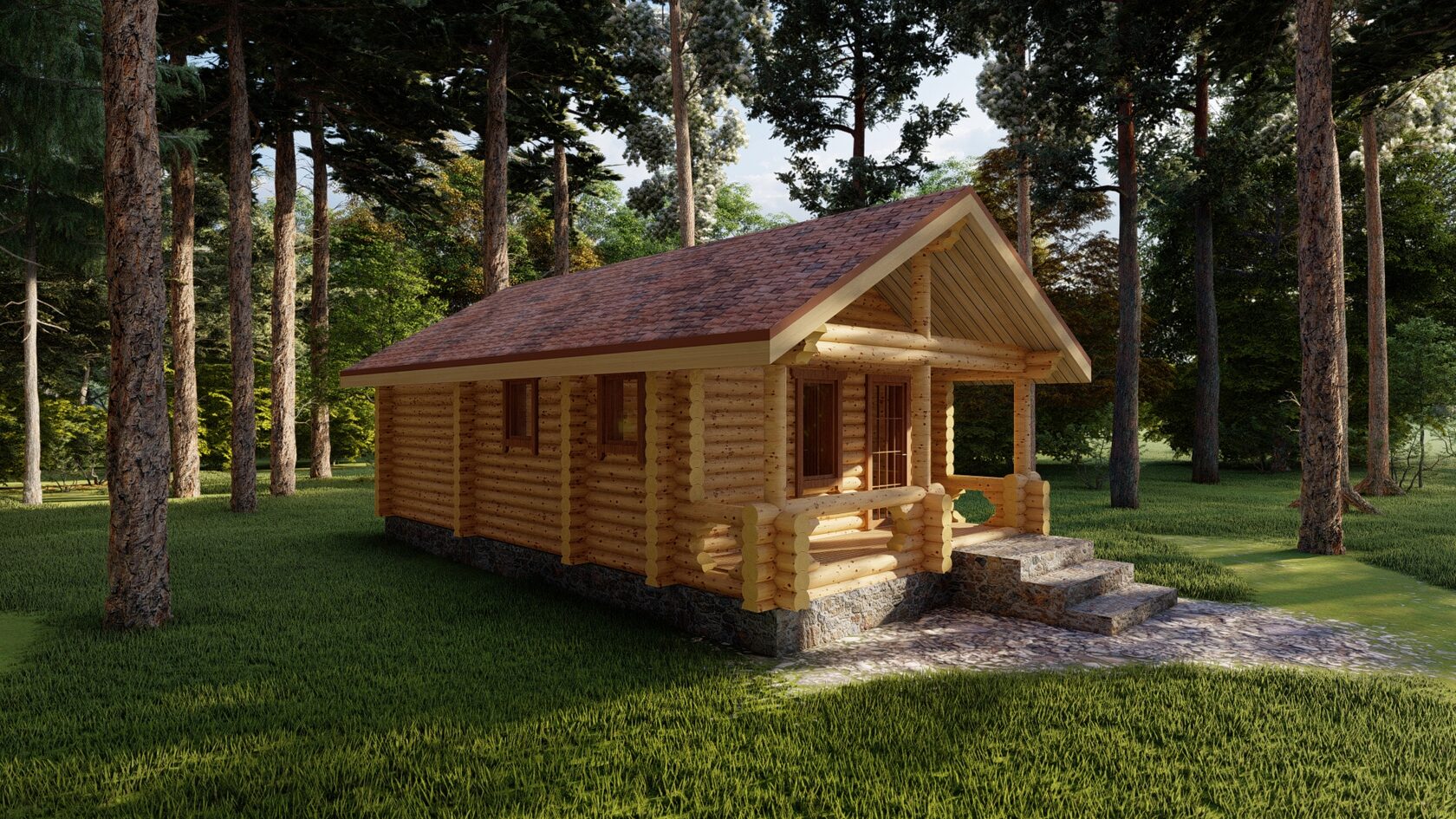 Проект бани \"Рамира\" из оцилиндрованного бревна