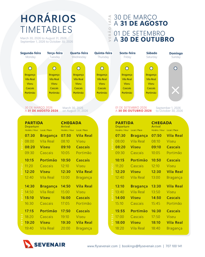 timetable sevenair