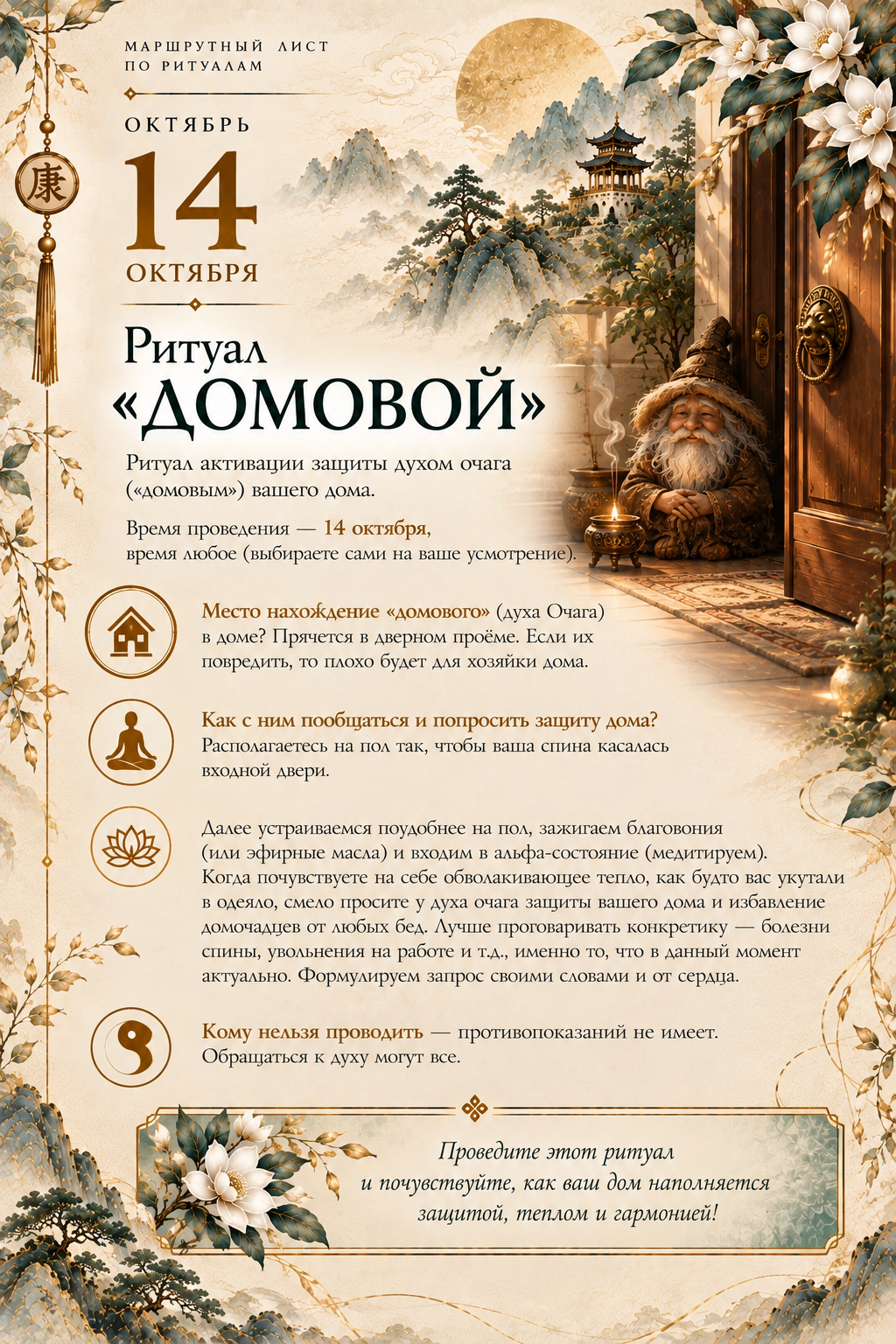 Страница ритуала Домовой, 14 октября