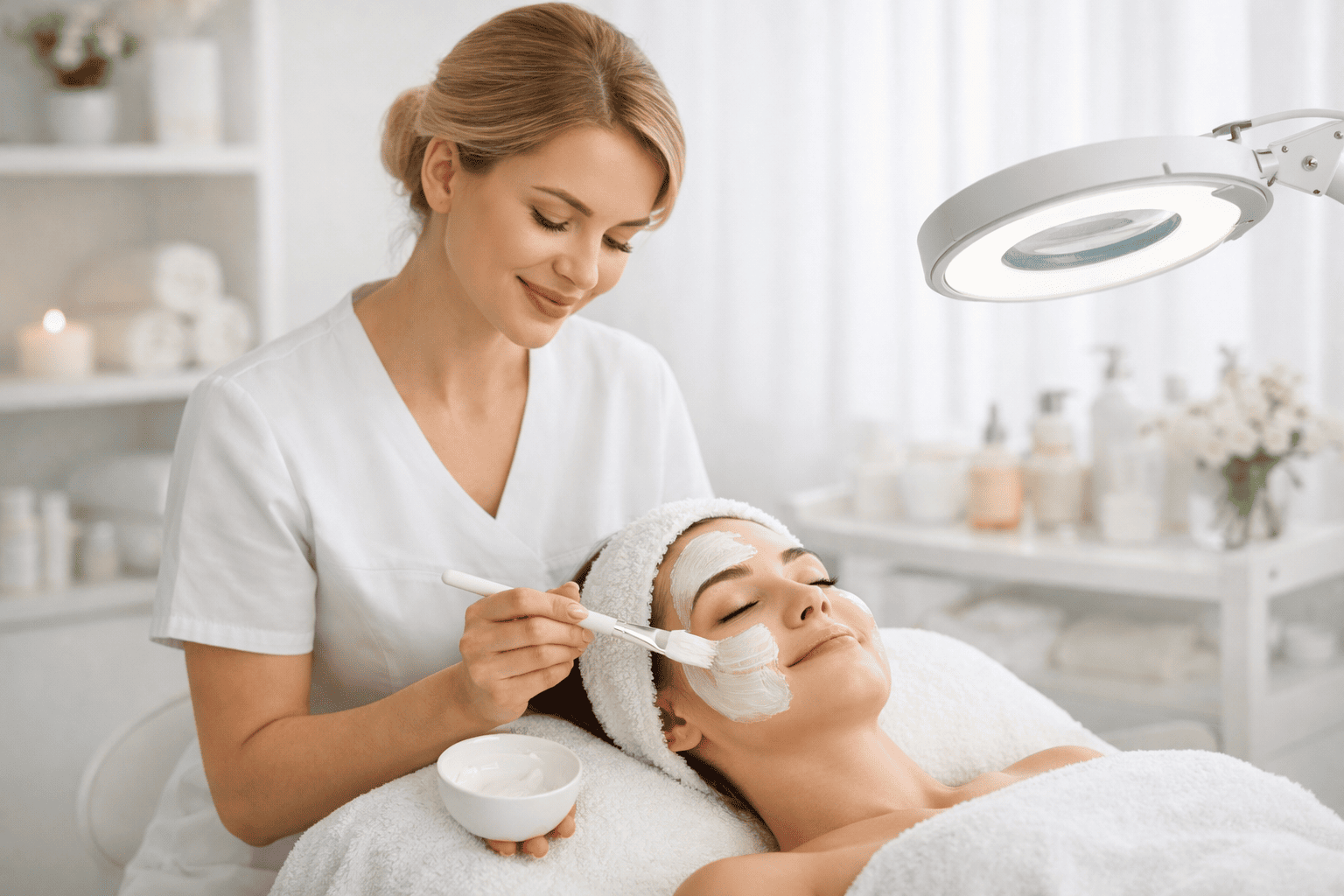 Процедура ухода за лицом в клинике Любимый-мастер в Волгограде