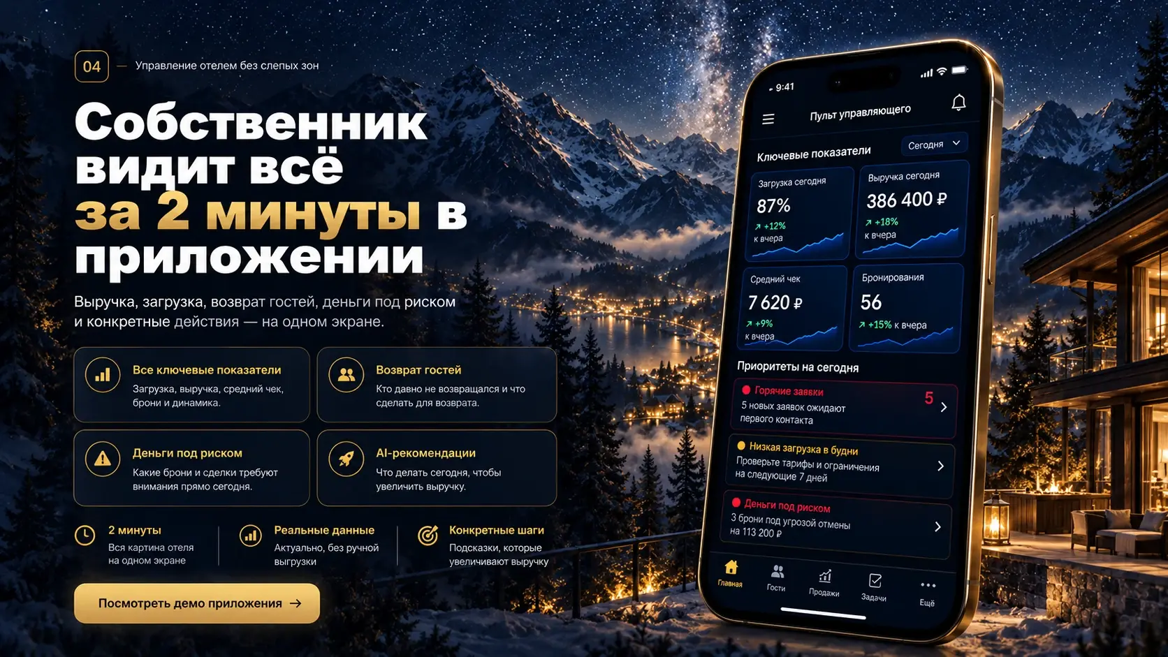 Пульт управляющего отелем Profit Radar