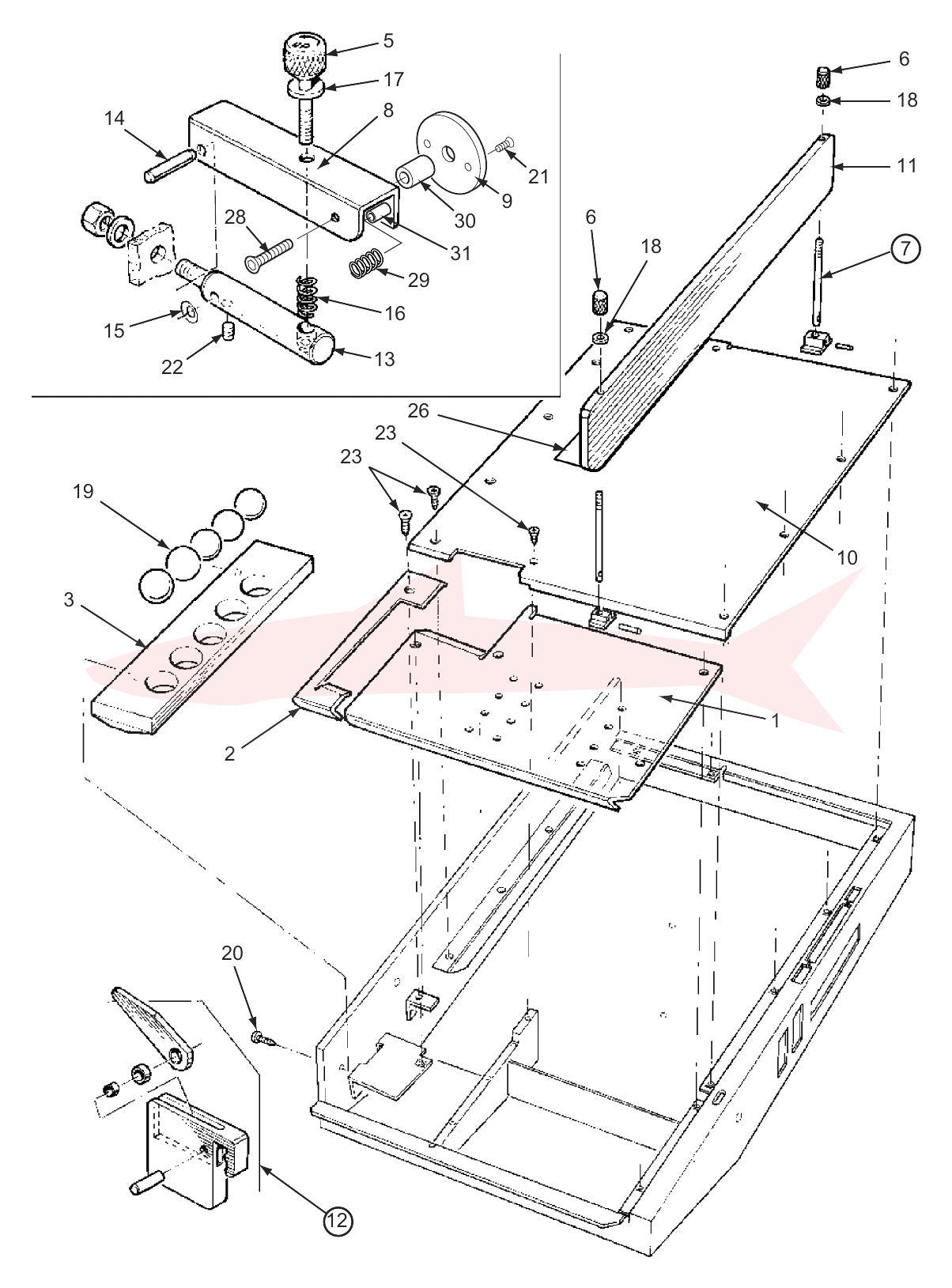 Morgana AutoCreaser Mk2 7-04-02 Paper Control Assembly — схема деталей