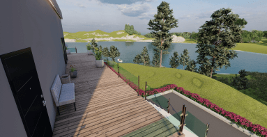 Частный загородный дом на берегу реки