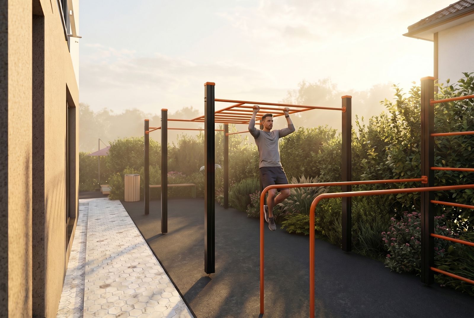 Outdoor workout area – Zen Gardens, Bar