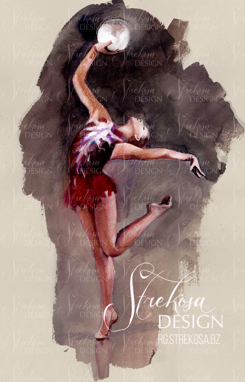 0007 Art gymnast with ball by Strekosa Design