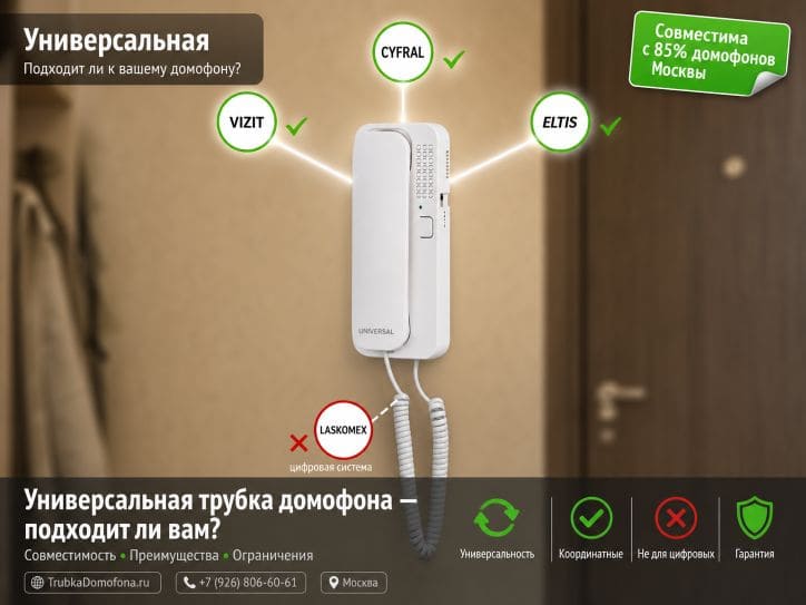 Универсальная трубка домофона — подходит ли к вашему подъездному домофону
