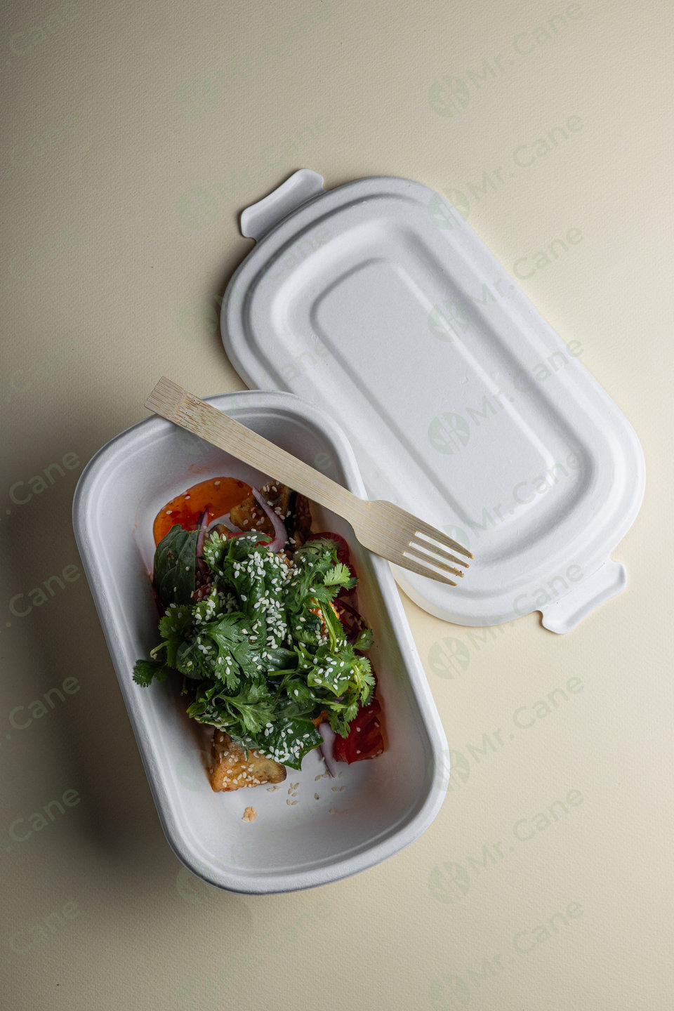 контейнер из сахарного тростника с крышкой