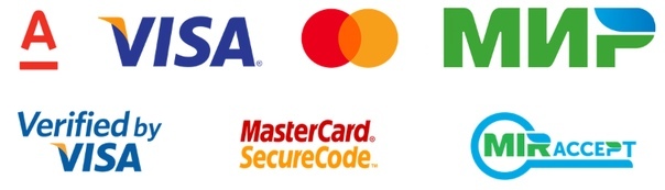 К оплате принимаются карты VISA, MasterCard, Платежная система «Мир».
