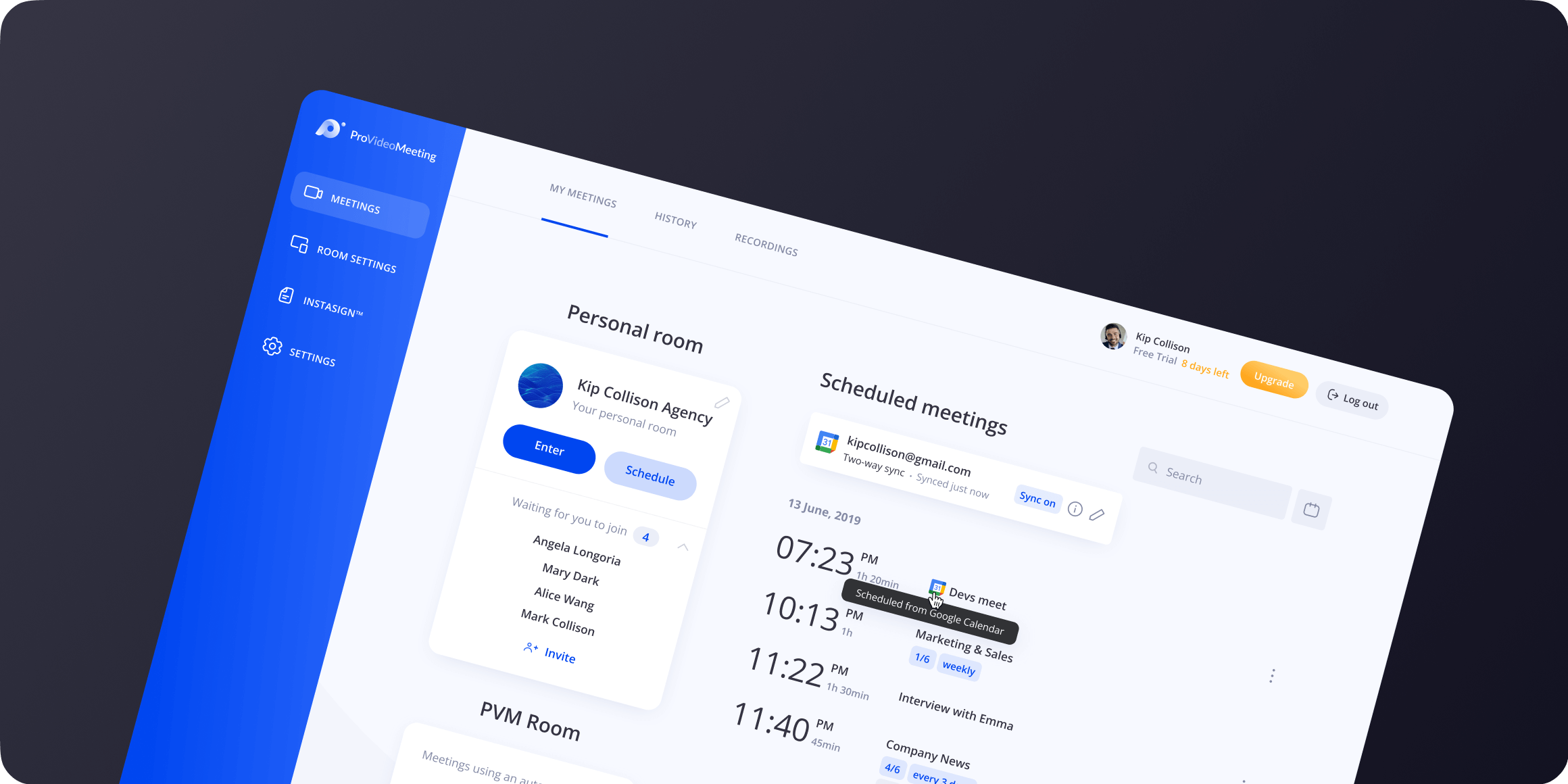 Запланировать встречу в календаре google outlook