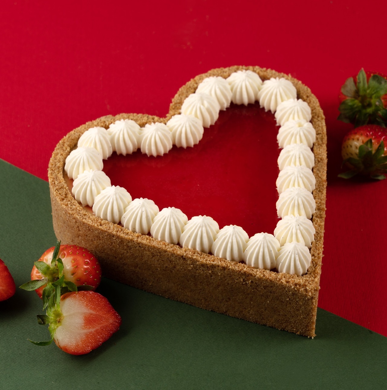 Strawberry Heart cheesecake
