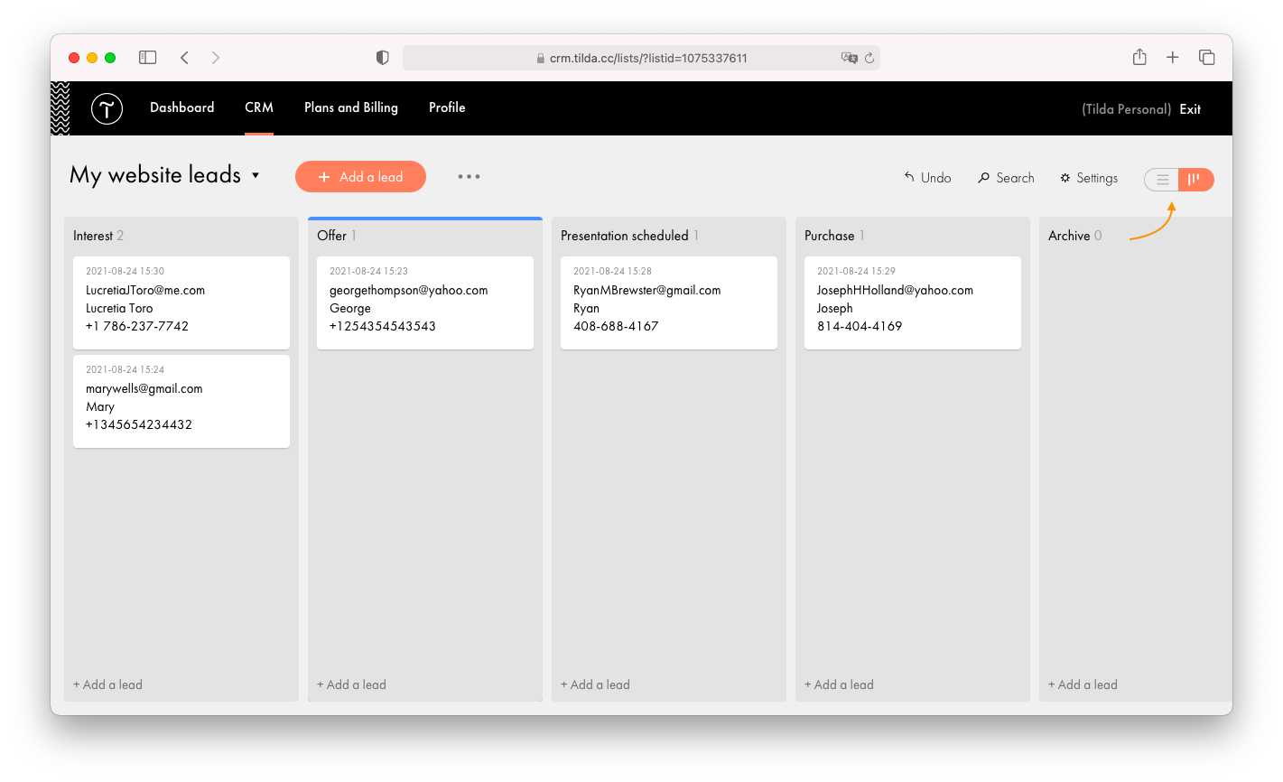 Tilda CRM │ Tilda Help Center