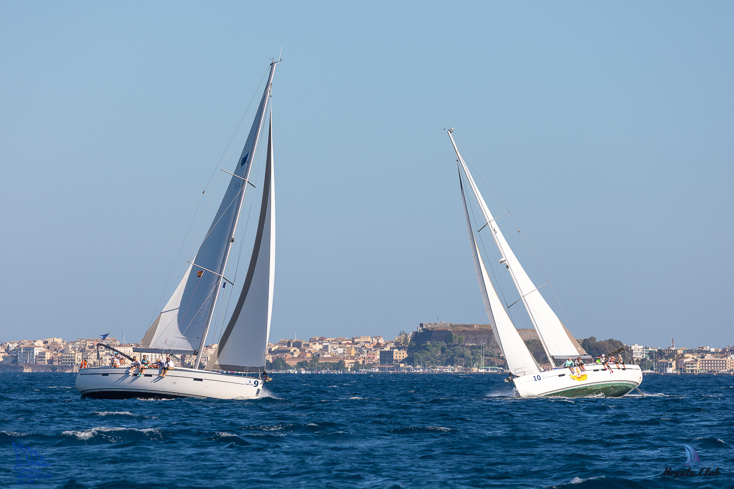 Start cup regatta is on - abstract sailboas, jetty, race, yachts