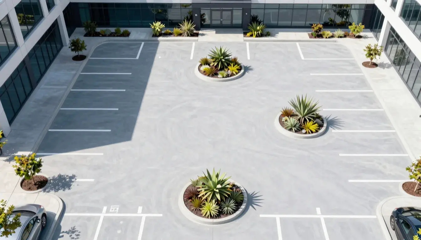 commercial parking area with smooth resin bound surface