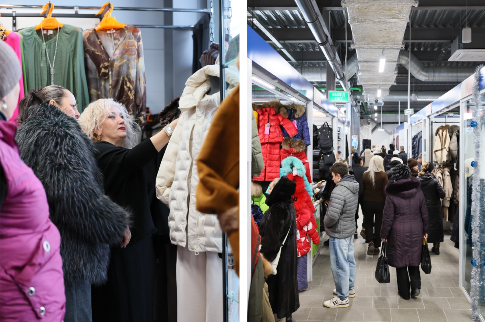 Первые покупатели исследуют новые магазины и торговые павильоны в ТК «Тракторный».