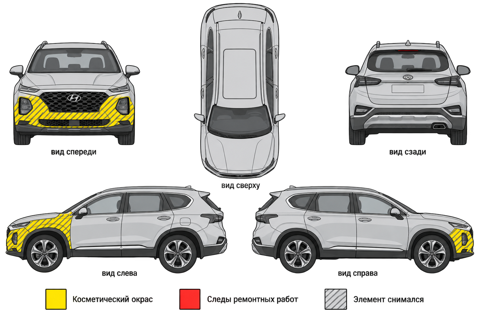 Карта ЛКП Hyundai Santa Fe
