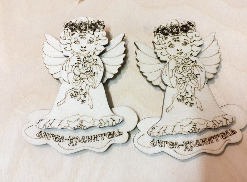 Ангел хранитель девочка магнит из фанеры
