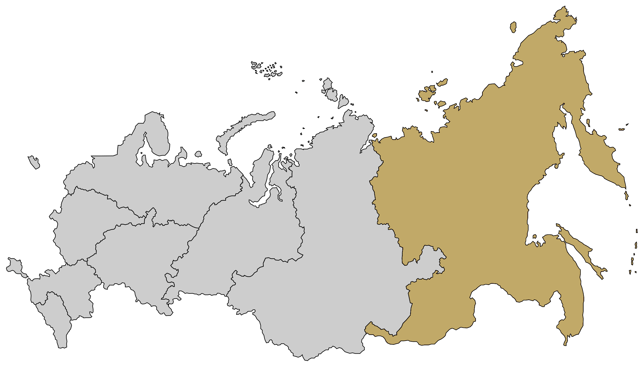 Контурная карта федеральные округа карта россии