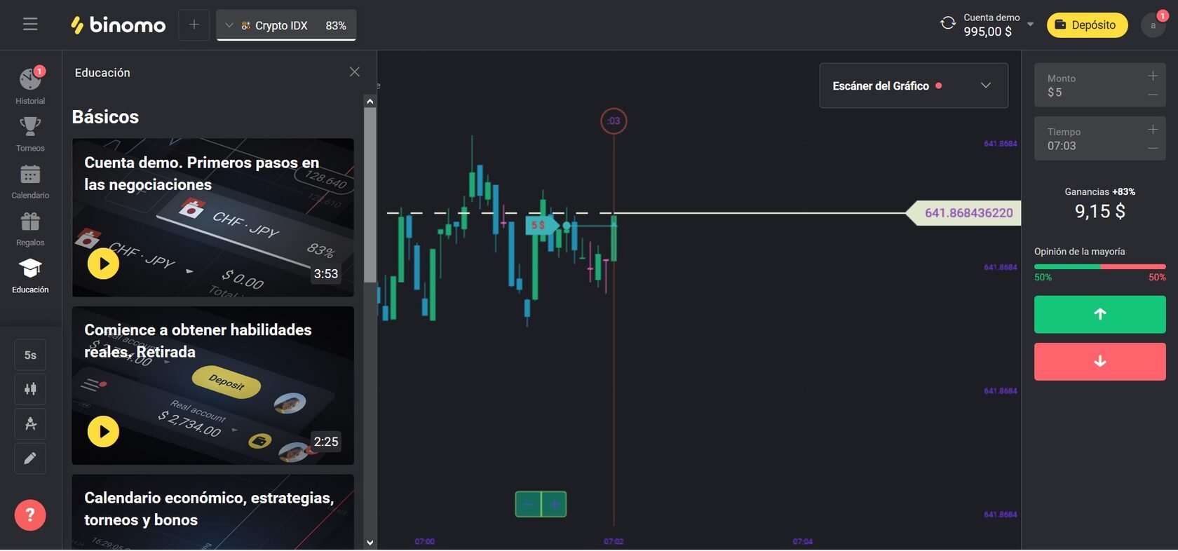 Cómo comerciar en Binomo