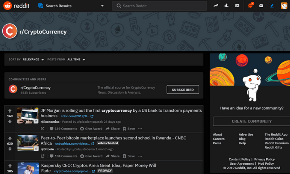 reddit crypto page