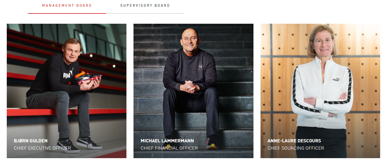 Страница «О компании» на сайте PUMA