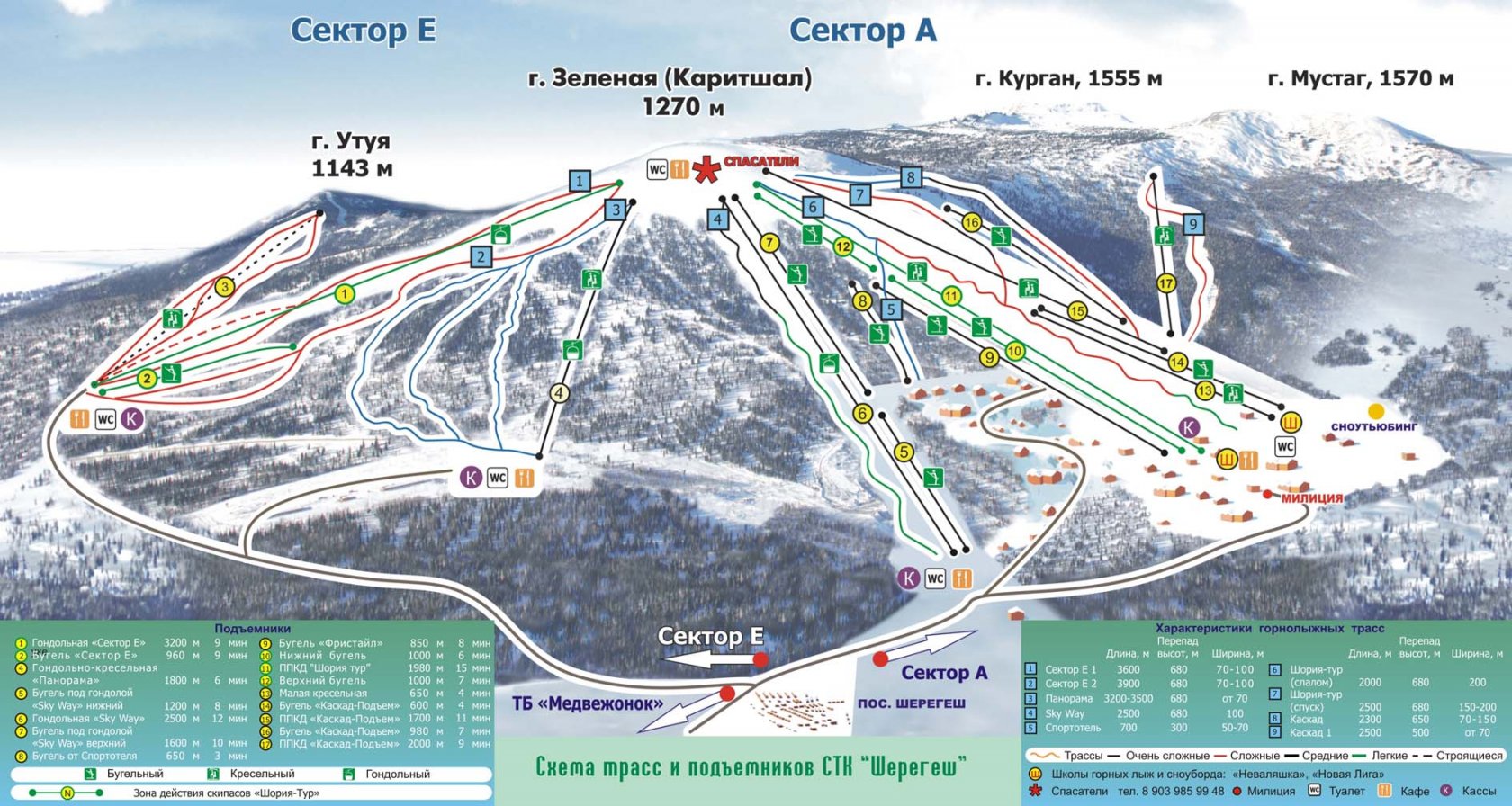 Шерегеш схема трасс и подъемников 2022