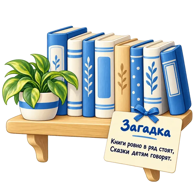 Книжная полка с запиской-загадкой для домашнего квеста