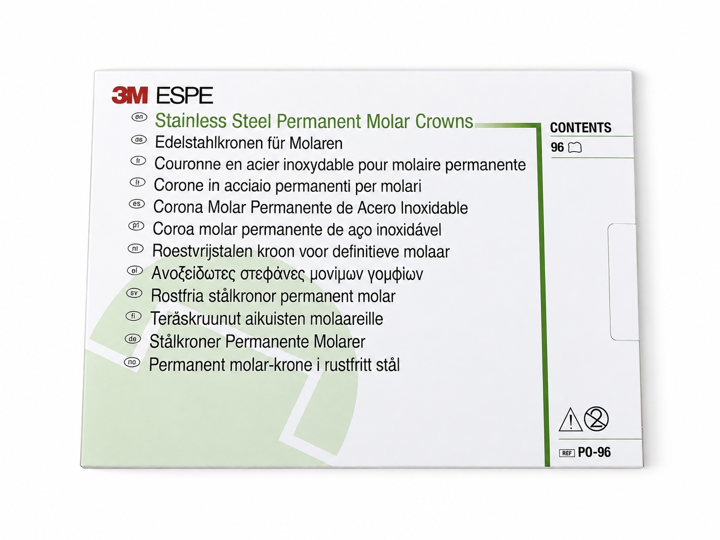 Упаковка набора коронок 3M ESPE PO-96