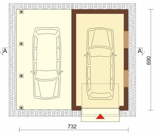 План гаража 2Площадь: 49 м² Размер: 7х7 м